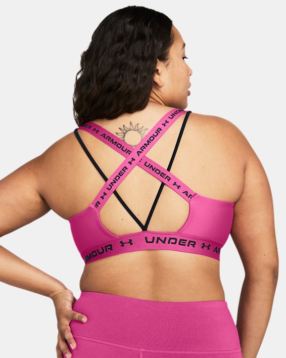 Women's UA Crossback Low Sports Bra, Pink, pdpMainDesktop image number 7